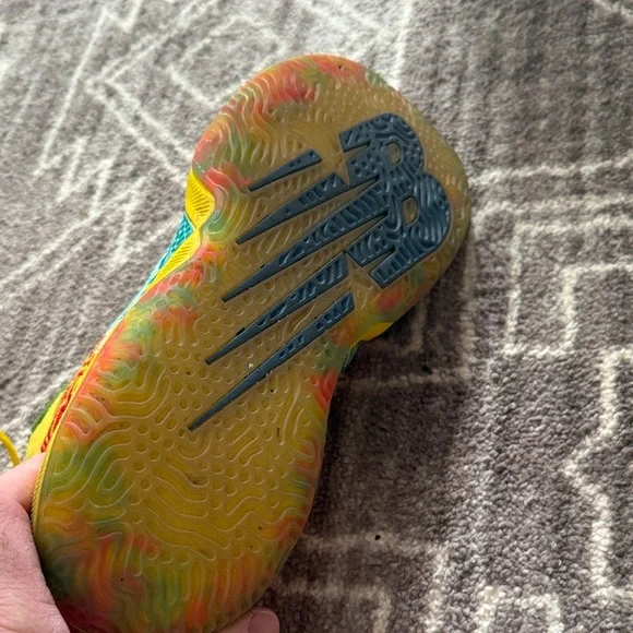 New Balance Kids Yellow, Red, and Blue Sneakers - Picture 2 of 2